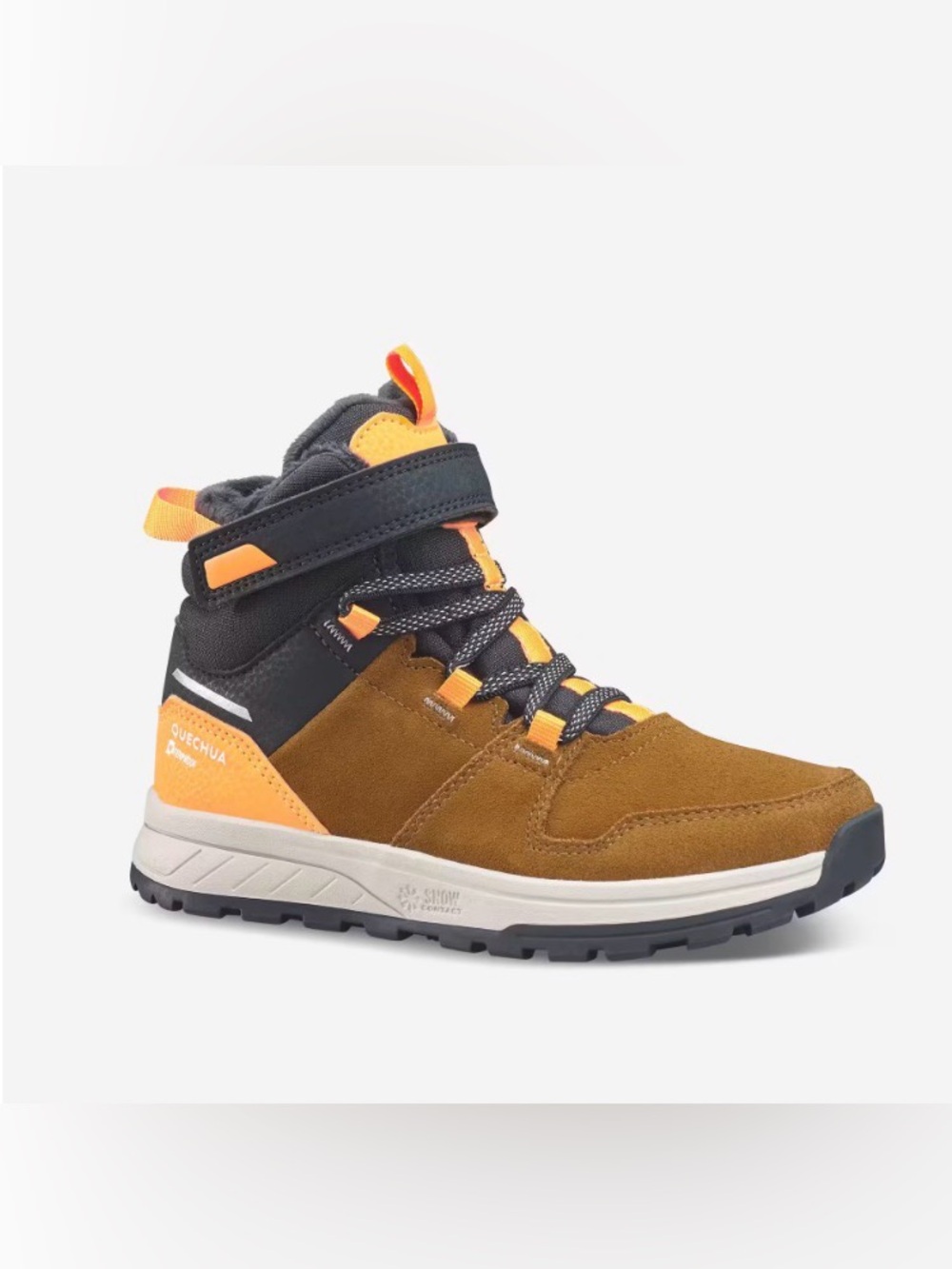 Quechua Kids' Brown and Orange Trail-Ready Hiking Boots Size 12